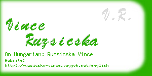 vince ruzsicska business card